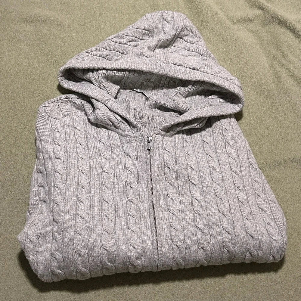 Aritzia Sunday Best Octavia Zip Waist Hoodie Heather Chrome Size XL - Picture 4 of 15